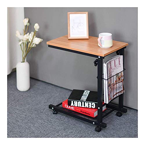 Preisvergleich Produktbild NBVCX Maschinenteile Verstellbarer Tisch Mobiler Lap-Tisch Tragbarer Laptop-Schreibtisch Höhenverstellbar Geeignet für Schlafzimmer Wohnzimmer (Farbe: Weißer Ahorn)