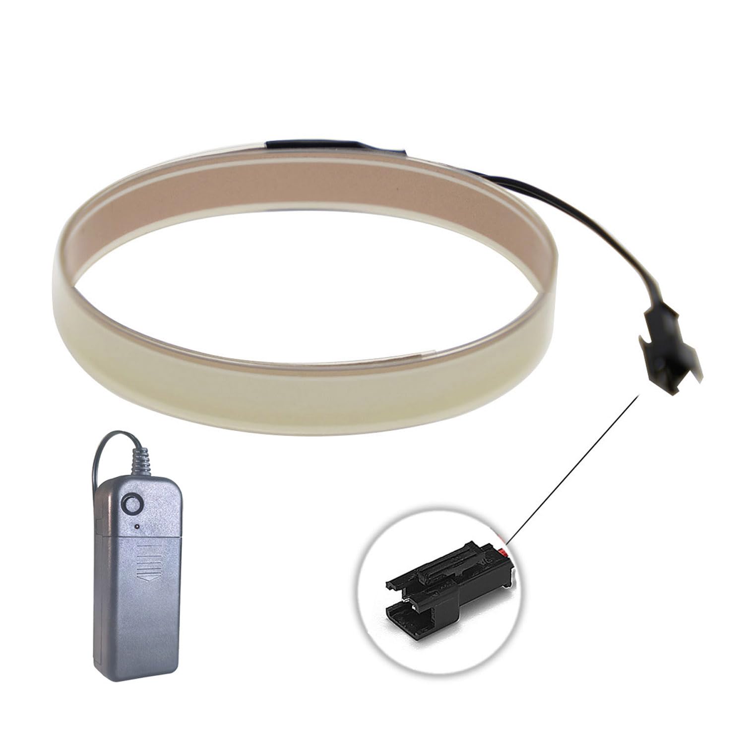 TiTiToo EL Tape, with Battery Pack, 1 Meter Long, 1.5 cm Wide Constant Light Strip, Suitable for DIY Various Holiday Parties (ice Blue?1m)