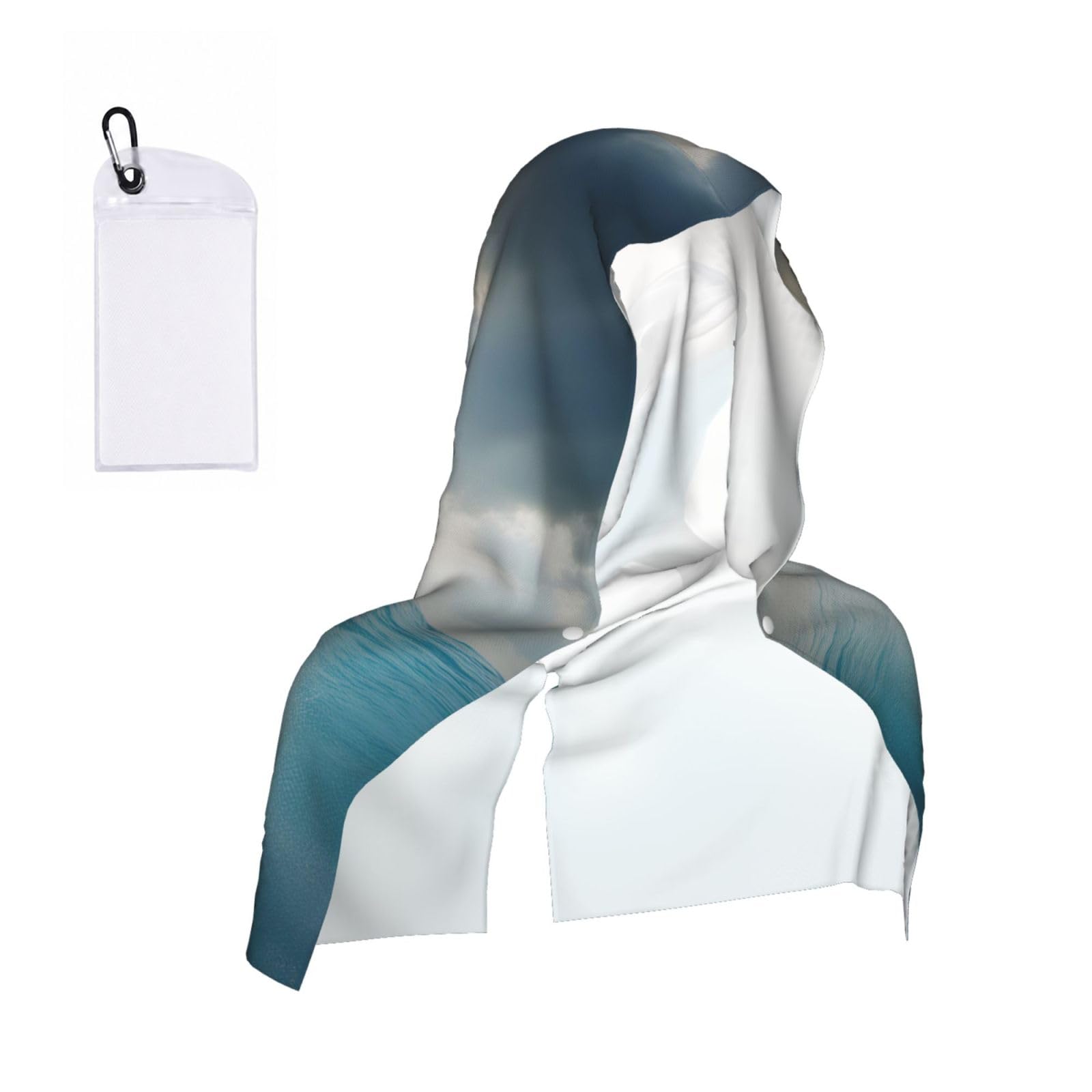 DUWAA Funny Dolphin Looking At You Print Reusable Hoodie Cooling Neck Wrap, Hot Weather Outdoor Sports Workout Head Towel For Stay Chill