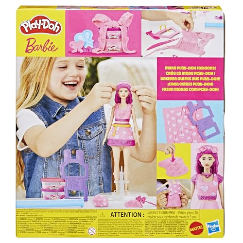 Play-Doh Barbie Cœurs et Coiffure, Coffret de pâte à Modeler