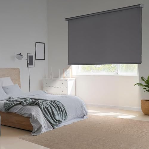 Tende A Rullo Oscuranti Premium, Tenda Oscurante Per Massima Privacy Con Facile Installazione A Soffitto O A Parete, Tenda Opaca Per Soggiorno O Camera Da Letto, Storesbasic Grigio 140X250 - 2