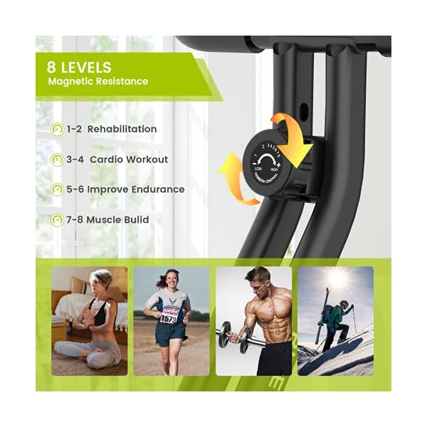 pooboo-Exercise-Bike-Indoor-Cycling-Bike-Magnetic-Stationary-Bike-3-in-1-Flodable-Exercise-Bike-with-Arm-Resistance-Bands-and-Twist-Board-for-Cardio-Fitness-Bikes pooboo Foldable Exercise Bike Indoor Cycling Bike Magnetic Stationary Bikes 3 in 1 Indoor Bike with LCD Display for Home Cardio Bikes