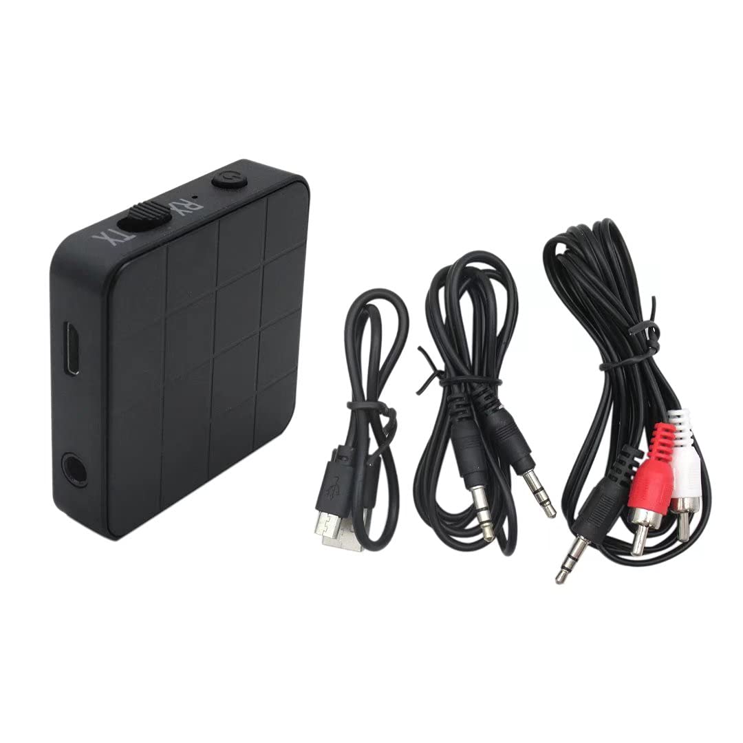 Premium Bluetooth 5.0 Transmitter Receiver Adapter 2-in-1 Wireless 3.5mm aptX Low Latency Stereo Audio Adapter for Home Sound System/TV/PC/Tablet/Speaker Headphone