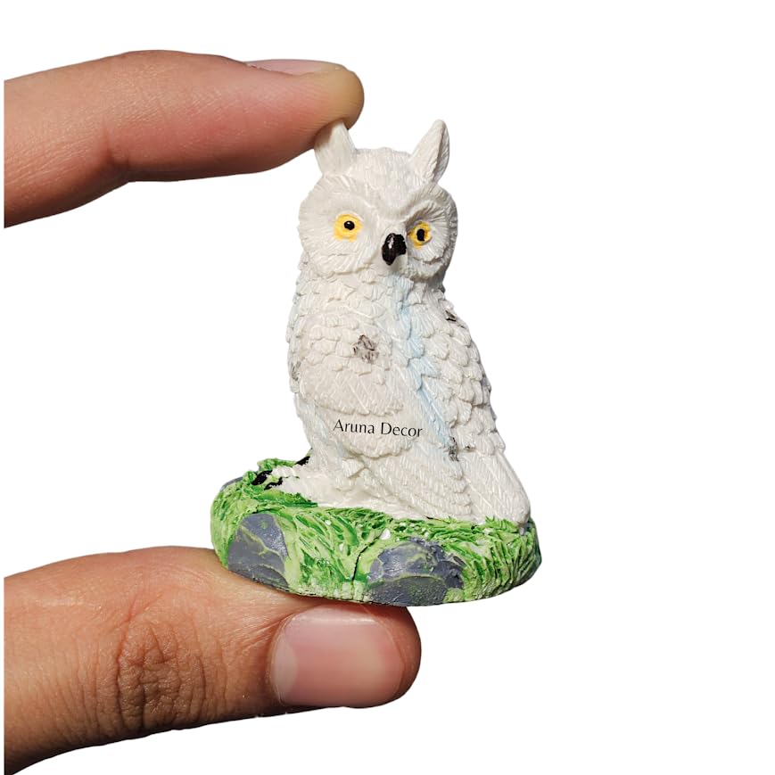 Image of Miniature Owl Figurines Set of 2 - Cute Garden Decor, Dollhouse Accessory & Thoughtful Gift for Nature Lovers