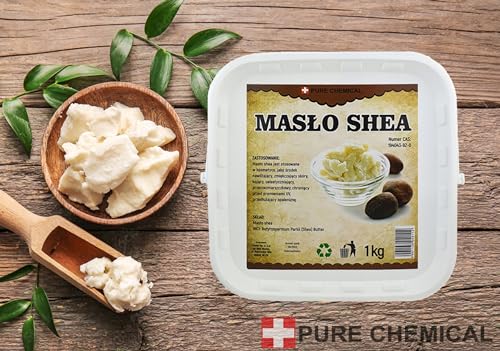 PURE CHEMICAL - Sheabutter Unraffiniert Bio - Körperbutter für alle Hauttypen - Shea butter für kosmetik - Body Butter - für Gesicht, Körper & Hände - Trockene Haut - Pflegend - Feuchtigkeitsspendend