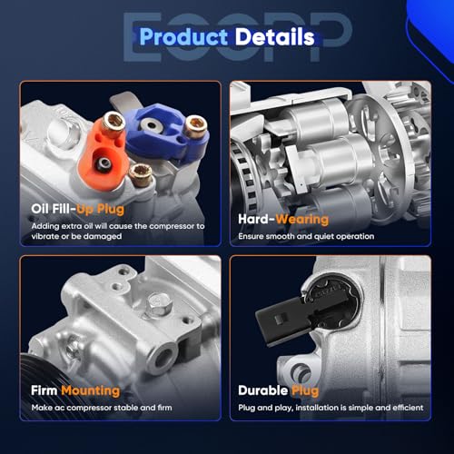 Image of ECCPP AC Compressor for Volkswagen for Jetta Passat Tiguan Bora Eos 1.8L 1.9L 2.0L 2.5L 2006-2015 AC Compressor with Clutch