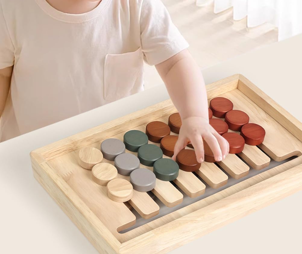 Farb-Schiebespiel zum Zuordnen, Fünf-Farben-Positionierungsrätsel | Montessori Logikspielzeug, Kleinkind Gehirntrainer Spielzeug, Feinmotorik Spielzeug