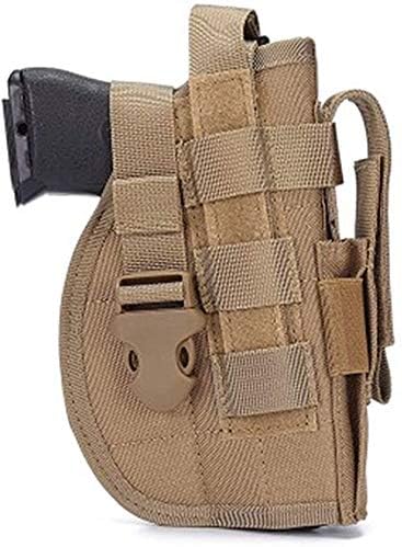 Gexgune Universal Tactical Gun Holster Right Hand Molle Pistol Holster Combat Airsoft Waist Belt Holster Black Tan Green Multicam for Right Hand (Tan)