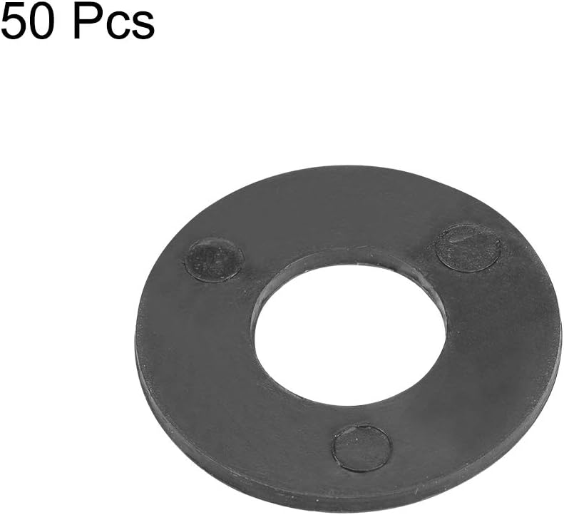 sourcing map Nylon Flat Washers 30mm OD 12mm ID 1.5mm Thickness for Faucet Pipe Water Hose Pack of 50, Black, M12x30mmx1.5mm - Image 4