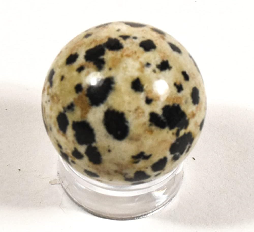 HQRP 20mm Dalmatian Jasper Carved Sphere Polished Black on White Dotted Natural Gemstone Crystal Mineral Collectible Decor Ball - China (1PC)