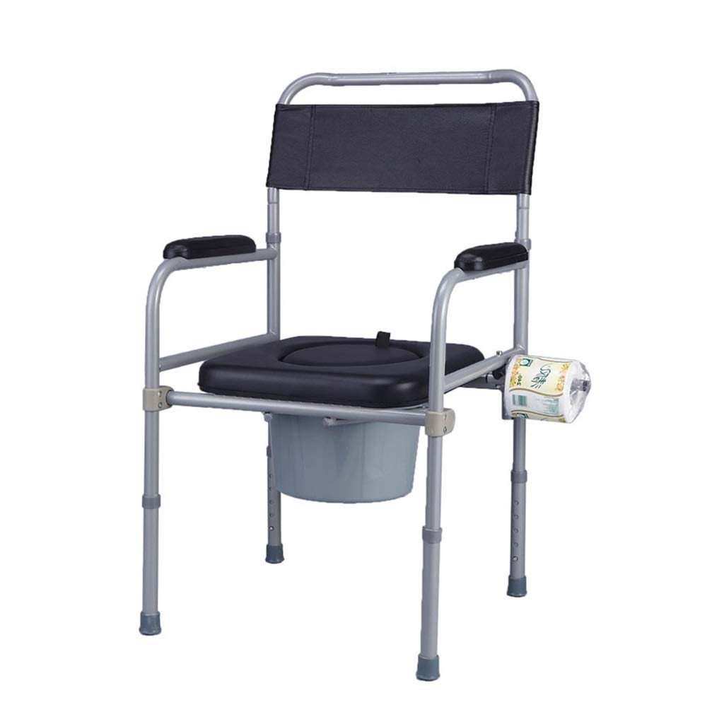 Toilettenstuhl Mit Rückenlehne Armlehne, Bad Dusche Wasserdicht Faltbar Sitz Ergonomie Tragbar Mobiles WC Toilettenhocker