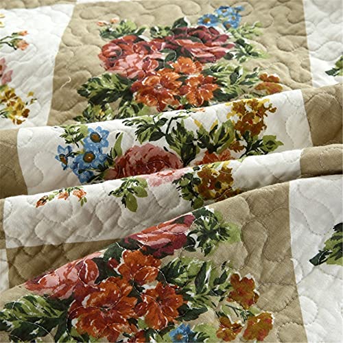 Parure de lit matelassée patchwork douceur florale pour nuits sereines