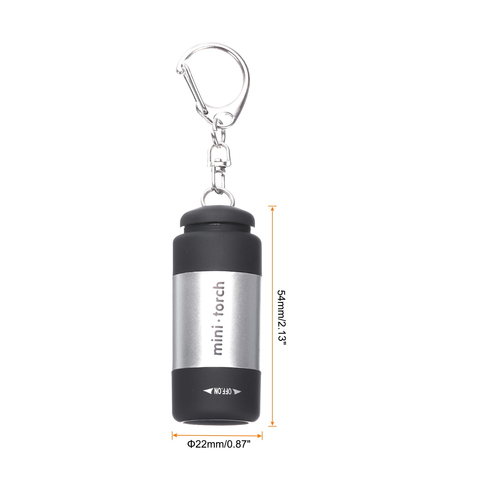 PATIKIL Mini Keychain Flashlight, Pocket LED Flashlight Portable Torch USB Rechargeable for Outdoor Camping Party Silver Tone - Image 2