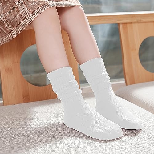 UTTPLL Girls Slouch Socks Toddler Cotton Athletic Stockings Uniform Knee High Tube Socks Little Kids Long Boot Crew Socks3
