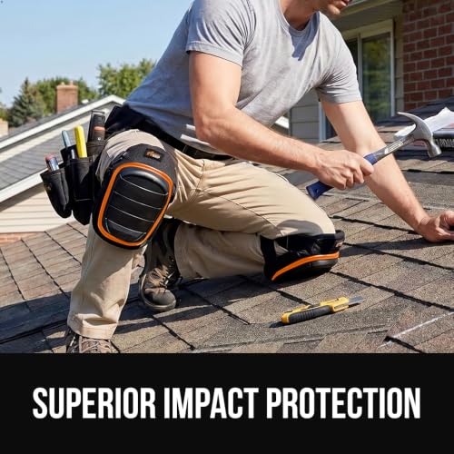 Image of GORILLA GRIP Knee Pads for Work, Gel Cushion Soft Foam for Men Orange