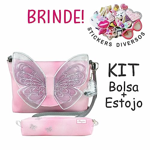 Kit Bolsa Infantil Feminina Borboleta Magicc Bolsas