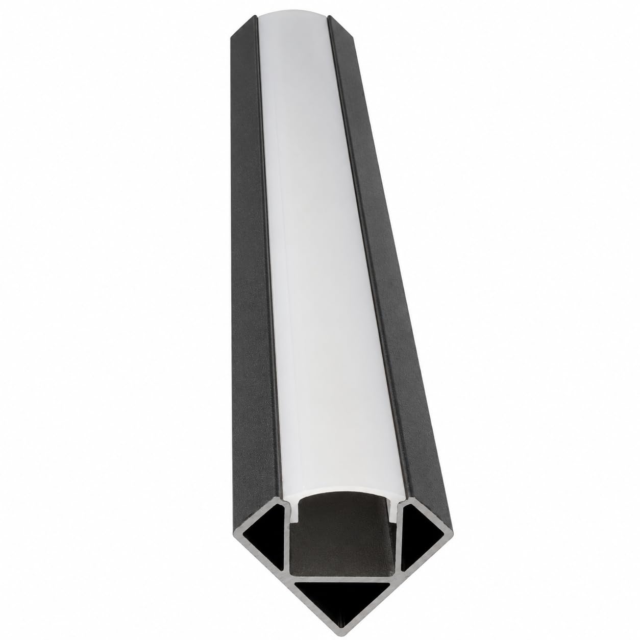 JANDEI - Lot de 6 Profilés en Aluminium 1 Mètre pour Rubans LED, Diffuseur Blanc Semi-Transparent, Comprend des Accessoires (Noir, Profil d'angle)