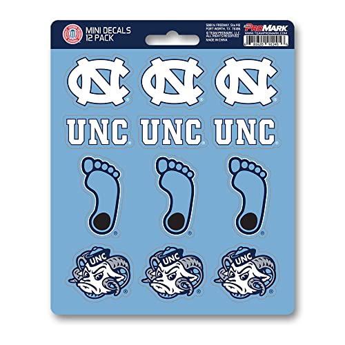 Calcomanía ProMark NCAA North Carolina Tar Heels Set Mini de 12 unidades talla única