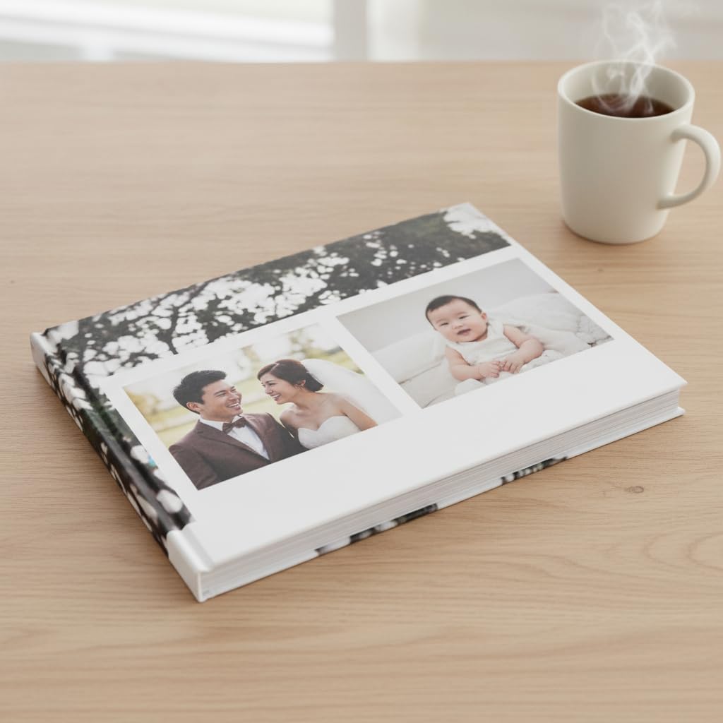 Hardcover Fotoalbum Minimalistisch, Aus Papier, staubdicht, für Hochzeitsfotos, erinnerungen, geklebte Bindung, kratzfest, wasserdicht, 40 Seiten, minimalistisch, 12 Zoll (28,5x21 cm)
