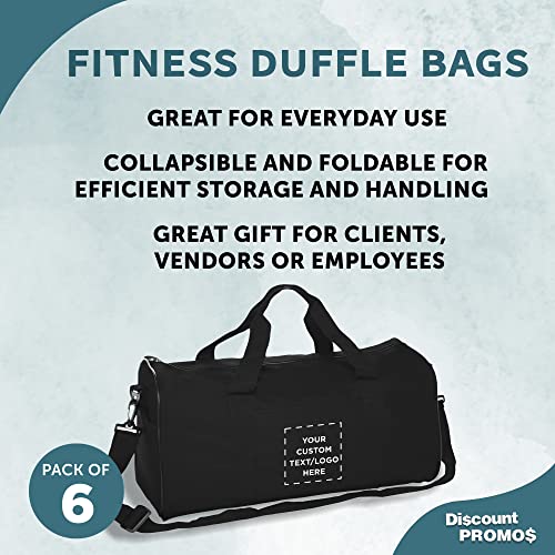 Custom Fitness Duffle Bags Set of 6, Personalized Bulk Pack - Great for Everyday Use, Perfect for Travellers, Athletes, Fitness Fanatics - Black3