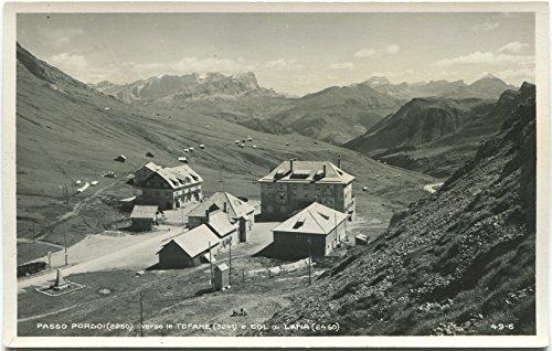 Primi '900 Passo Pordoi Tofane Col di Lana panorama monti Belluno FP B/N Cartolina Postale