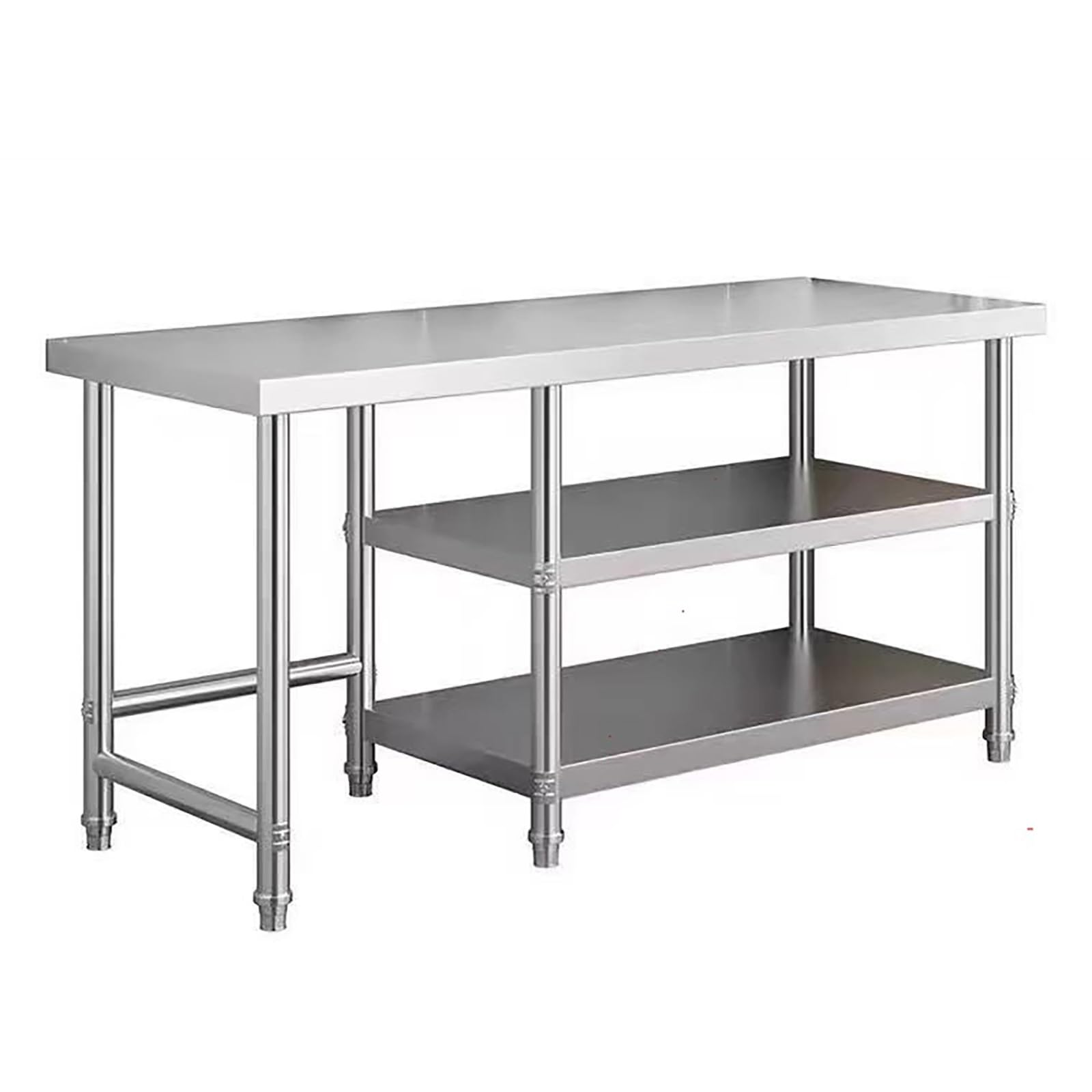 Tavolo Da Lavoro In Acciaio Inox, Tavolo Per La Preparazione Degli Alimenti, Per Cucine Professionali Bar Hotel, Con Piedini Regolabili E Ampio Ripiano Inferiore(100 * 50cm/39.3 * 19.6")