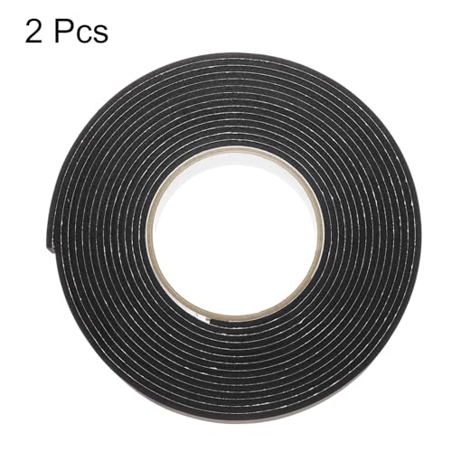 Image of uxcell 2pcs Rolls Single Sided Foam Tape Removeable EVA Sponge Mounting Tape Strong Adhesive Tape Strips(Black, 16ft x 1 3 /16 inch x 1 /8 inch) for Home Paint Wall Hanging Poster Decor