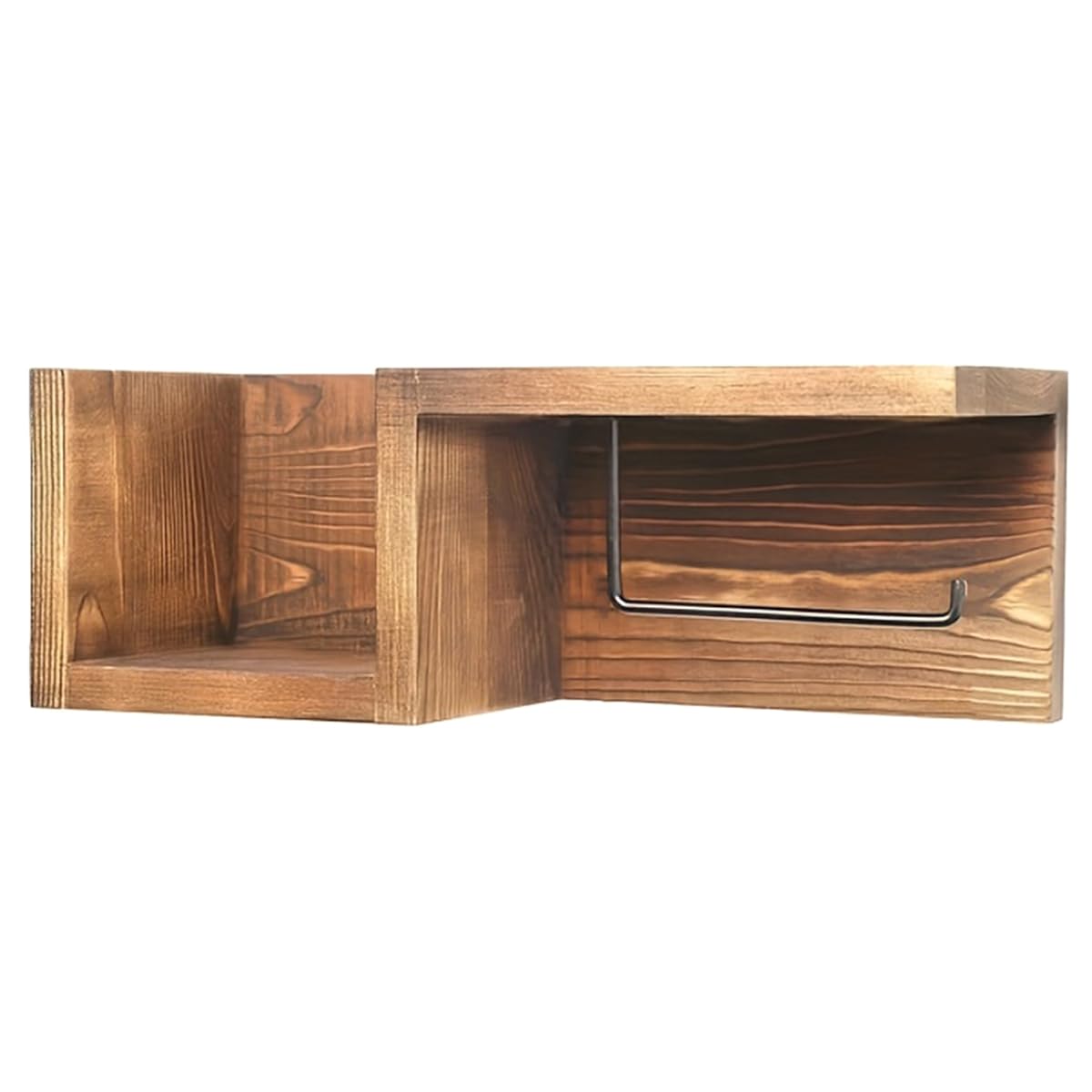 IJSDNVJNDX Towel Rack with Shelf& Tissue Holder-Wooden Wall Mounted Farmhouse Bathroom Organizer Tackle Storage Solution