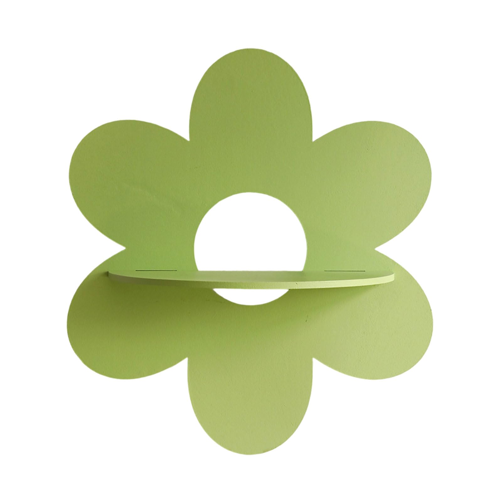 Tsophreniq Unique Decorative Plant Holder Stand Rack Flower Shaped Wood Storage Shelf for Jewelry Display Wall Floating Shelves Wood Wall Shelf