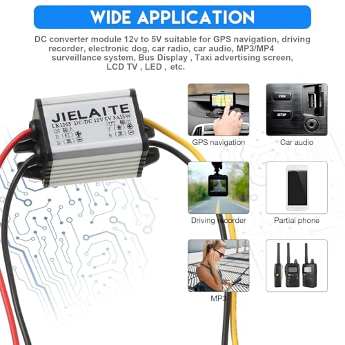 Image of 2 Pieces 12v to 5v Volt Converter Waterproof Dc to Dc Buck Converter Accept 8v - 22v Inputs Voltage Regulators 3a 15w Volt Module for Car Truck Boat Solar System