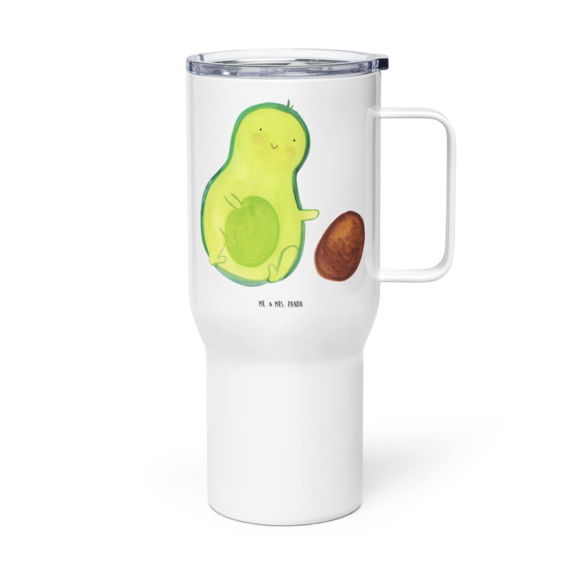 Mr. & Mrs. Panda thermosbecher Avocado Kern rollt - Geschenk, Mehrweg-Kaffeebecher, Kaffee-to-go-Becher, Liebe, Geburt, To-Go-Becher, glücklich, Schwangerschaft, Thermobecher, Baby, Isolierbecher