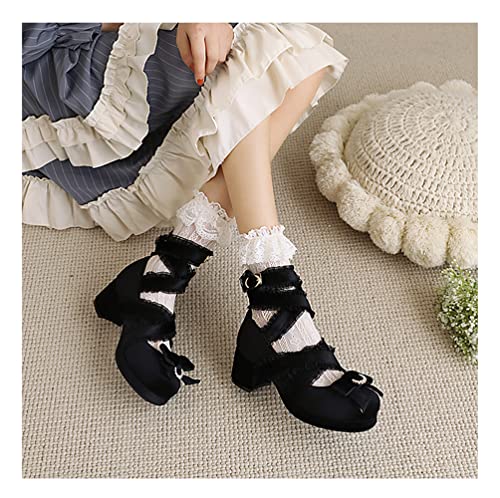 Women's Lolita Shoes Mid-Heel Ankle Strap Vintage Dress Party Pumps4