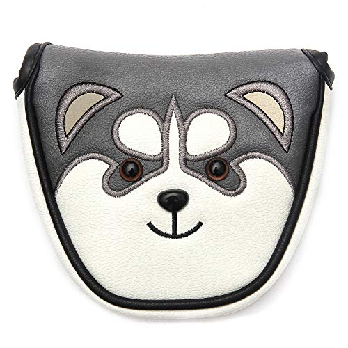SHABIER - Funda para putter de golf, piel sintética, a prueba de polvo, bonita cubierta para cabeza de animal husky para putter Cover