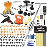 AUTOPDR Car Dent Repair Kit, Dent Remover Kit for Car Dent Puller with High Adhesion Puller Tabs & Glue Sticks, 100W Hot Glue Gun, 2-in-1 T-bar Slide Hammer, Suction Cups, Paintless Dent Removal Kit