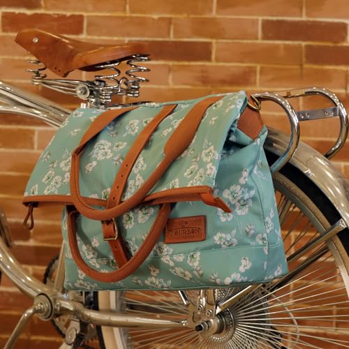 TOURBON Damen Fahrradtasche Shopper Wasserdicht Segeltuch Fahrradtaschen für Heckträger Handtasche für Radfahren Reisen