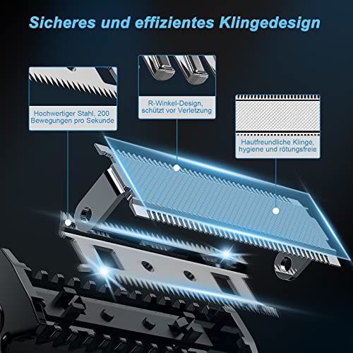Körperrasierer Herren Elektrisch, Kibiy Bodygroom für Gesicht, Körper, Intimbereich, IPX7 Wasserdichter Nass/Trockener Body Rasierer für Herren mit Kammaufsätze, Type-C aufladbarer Intimrasierer Mann - Image 3