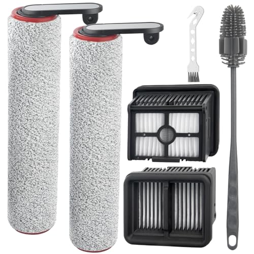 Image of Roller Brush + HEPA Filter for Dreame H12 Pro, H12 Dual & G10 Pro, 2+2 Pack | NOT for G10, G10 Combo, H12, H12 Max or H12 Pro FlexReach. Soft washable roller + HEPA for wood, tile, marble & laminate.