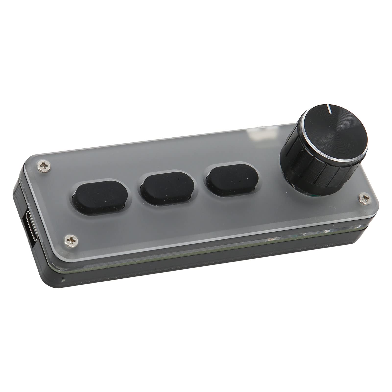 Zunate Mini Macro Pad a 3 Tasti, Tastiera da Gioco con Manopola, modalità USB Cablata e Bluetooth Wireless, Tastiera Programmabile Fai-da-Te Silenziosa in Silicone per Il Lavoro