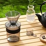 FACAIIO 3-in-1 Pour Over Kaffeebereiter-Set mit Borosilikatglas-Topf, 430 ml Messskala und Reise-Campingbecher