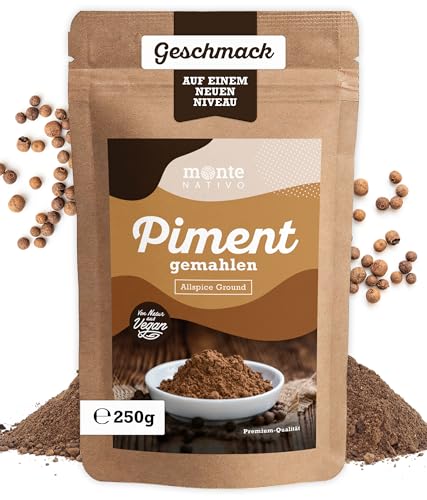 Piment gemahlen Monte Nativo (250g) - Piment Pulver perfekt zum Kochen und Backen - Getrocknete Gewürze - Allspice ground - Perfekt für Suppen Rotkohl Lebkuchen