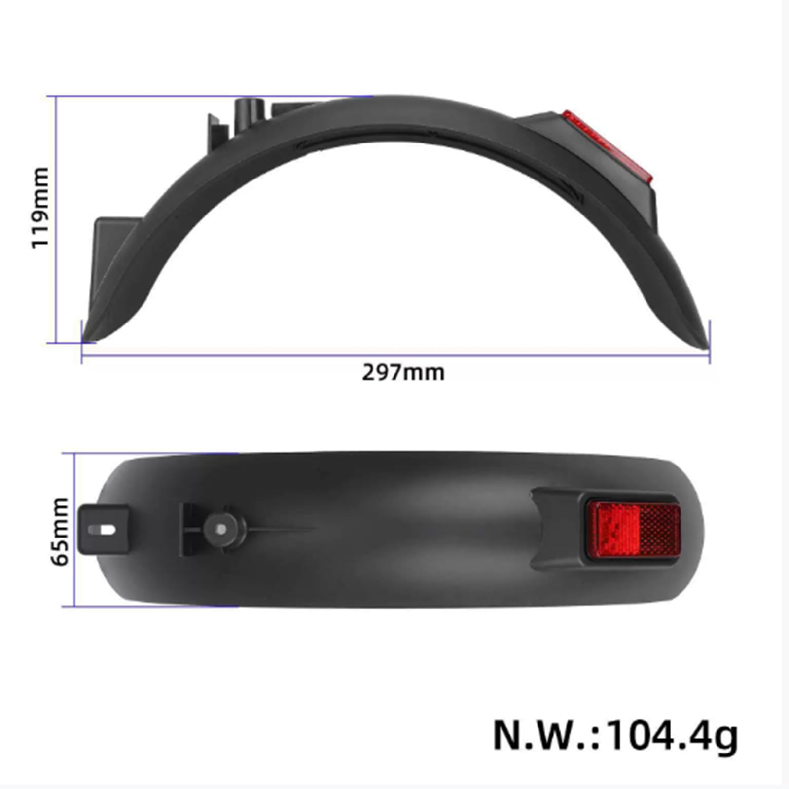 Sharplace Guardabarros Trasero para Patinete Eléctrico Negro Fácil Instalación Guardabarros Rueda Trasera
