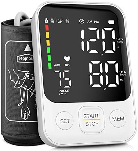 Blood Pressure Monitor DOUHAO Accurate Upper Arm Automatic Digital BP Machine for Home Use with Adjustable Cuff, Large Backlit Display, 240 Sets Memory with Storage Bag (White)
