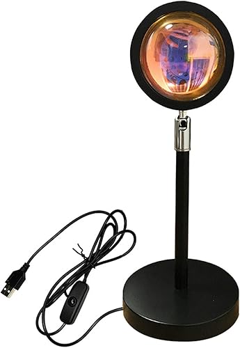 Luz estética de proyección de puesta de sol, luz nocturna romántica giratoria de 360 grados, luz LED, con soporte de suelo moderno USB, adecuado