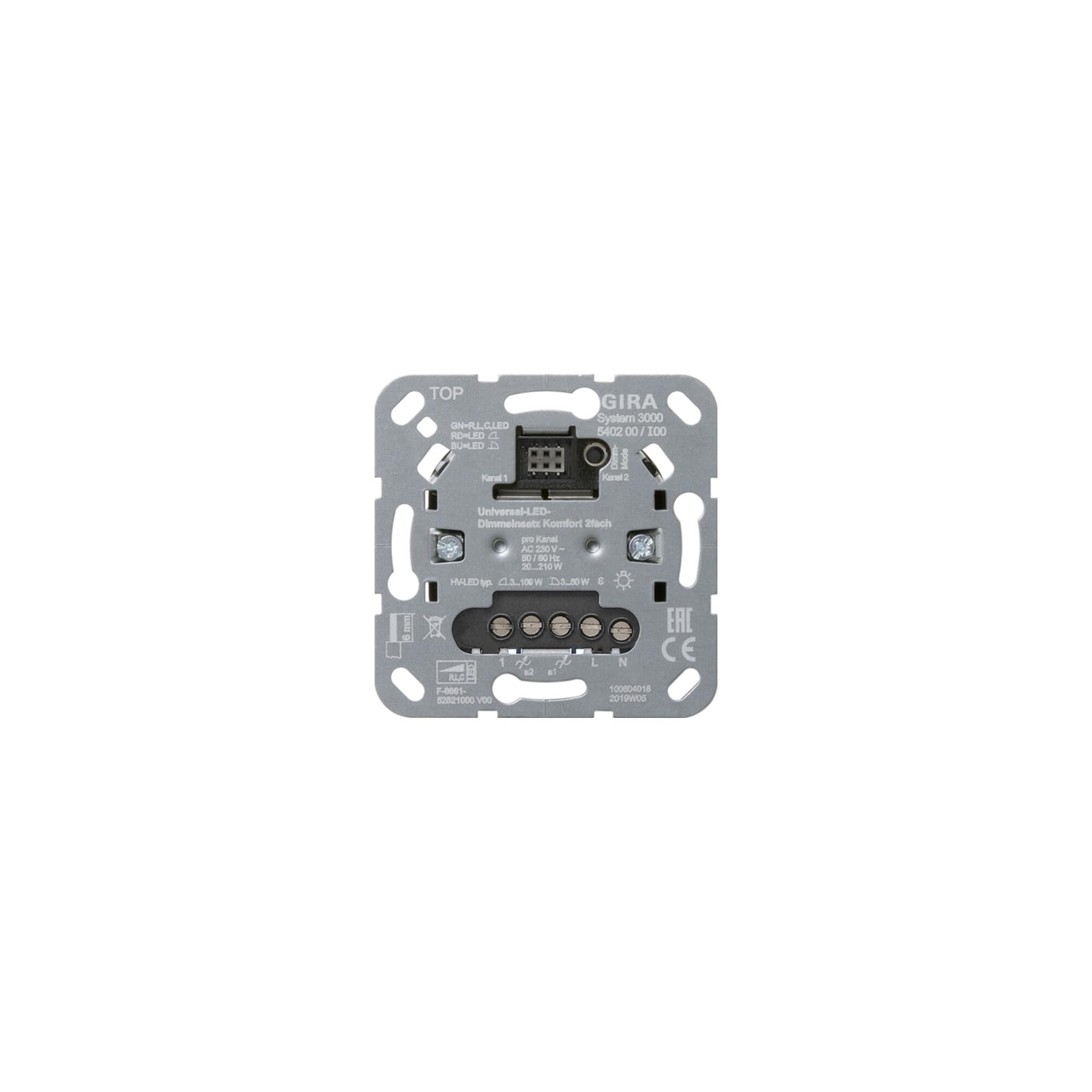 GIRA 540200 S3000 Variateur LED uni confortable 2 prises
