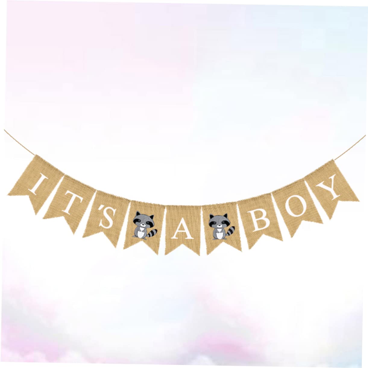 Abaodam 3 Stücke Leinen Baby Banner Geburtstag Dekoration Tier Druck Schwalbenschwanz Bunting Für Baby Dusche Ideen