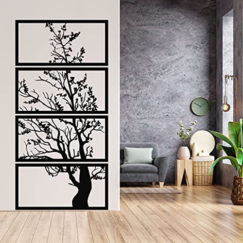 A Touch of Rustic Charm With This Elegant Framed Branch Metal Wall Art