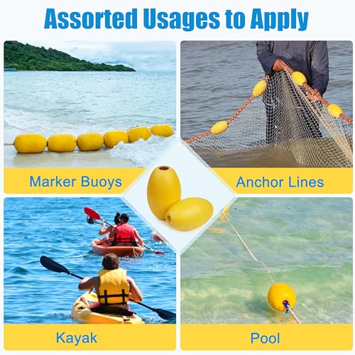 SILANON Flutuadores de corda flutuadores de boia marítima, 4/6 peças boias de armadilha de caranguej