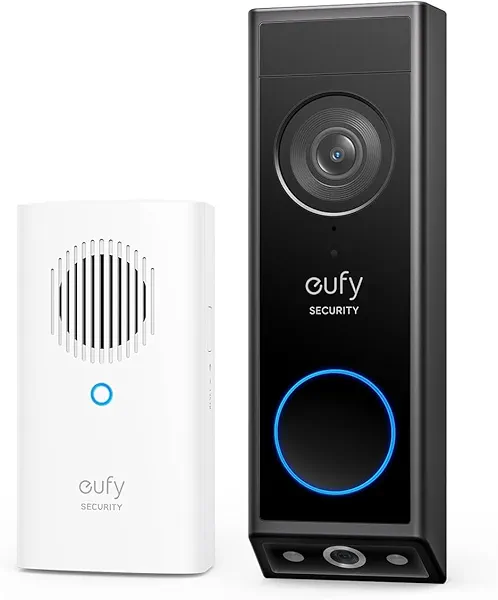 eufy Security Video Doorbell E340 (Battery Powered) with Chime, Dual Cameras with Delivery Guard, 2K Full HD and Color Night Vision, HomeBase S380 Compatible, No Monthly Fee Battery or Wired