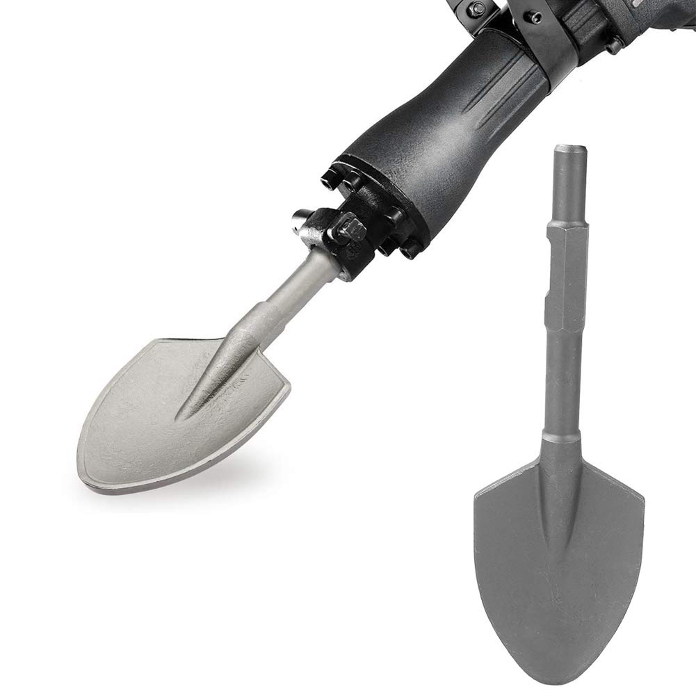 Greensen Scalpello per vanga in argilla per martelli demolitori Scalpello in acciaio legato con codolo esagonale 1-1/8 pollici con scatola in plastica per martello demolitore elettrico