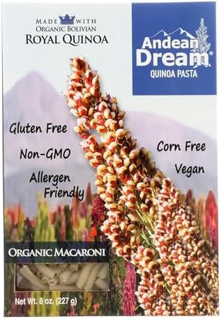 Andean Dream Org MacAroni Quinoa Pasta Gluten Freef ( 12x8 OZ)